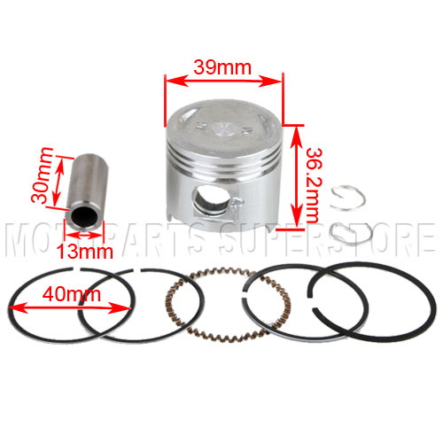 50cc Piston Kit Rings Pin ATVs Four Wheelers Quad Dirt Bike Pit Bikes